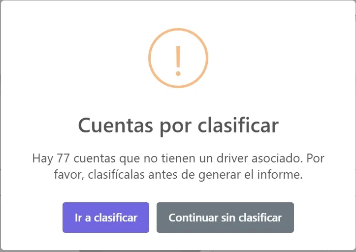 Alerta clasificación