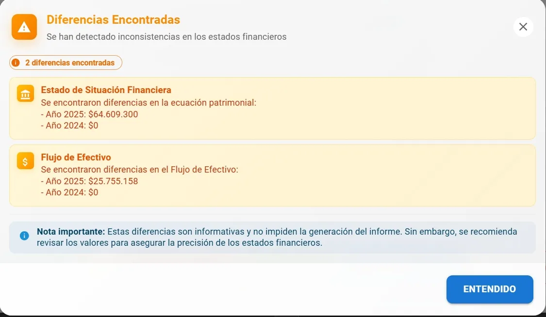 Alerta diferencias