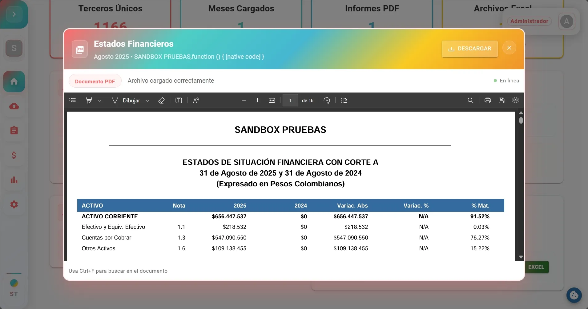 Consultar informe generado